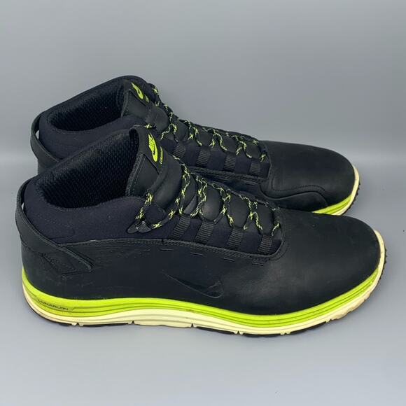 Nike Lunar Ridge Black Green Boots 536536-008 Men's Sz 13‎ - Picture 1 of 10